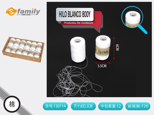 [130114] Hilo blanco 800Y - Accesorios de costura