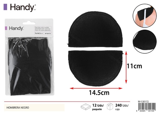 [130172] Hombros negros de esponja 10 x 15 x 1.2 cm - Accesorios de moda