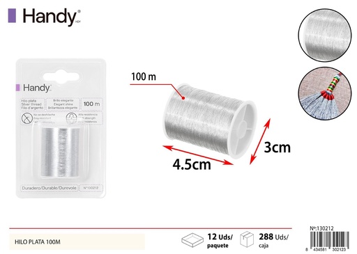 [130212] Hilo plateado 100m - Accesorios de costura