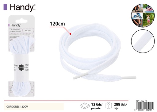 [130216] Cordones de zapato color sólido 120cm - Accesorios de calzado