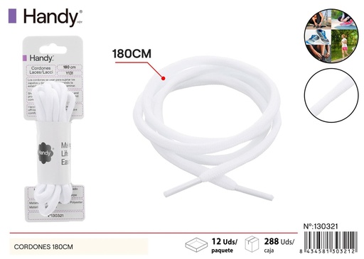 [130321] Cordones 180cm (color sólido) redondos 1# - Accesorios de calzado