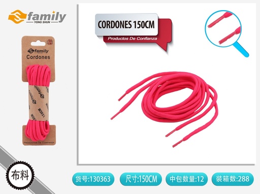 [130363] Cordones 150cm (color sólido) redondos 13# - Accesorios de calzado