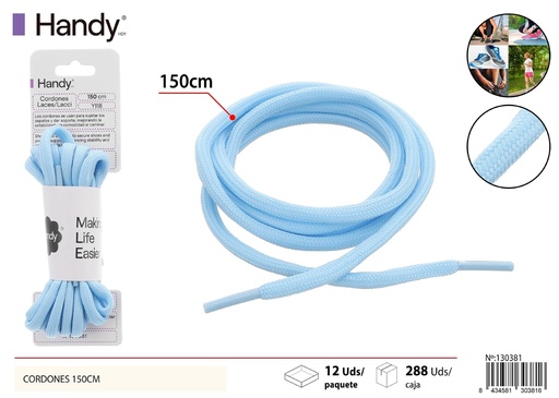 [130381] Cordones 150cm (color sólido) redondos 19# - Accesorios de calzado