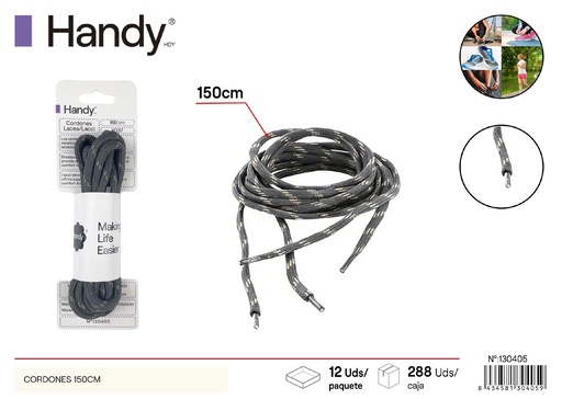 [130405] Cordones 150cm (color bicolor) redondos 27# - Accesorios de calzado