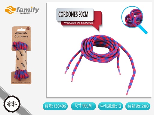 [130406] Cordones redondos bicolor 90 cm Y086 - Accesorios de calzado
