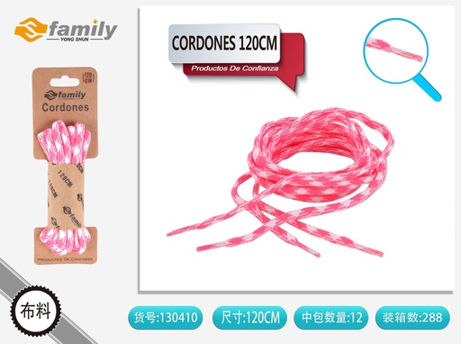[130410] Cordones redondos bicolor 120 cm Y096 - Accesorios de calzado