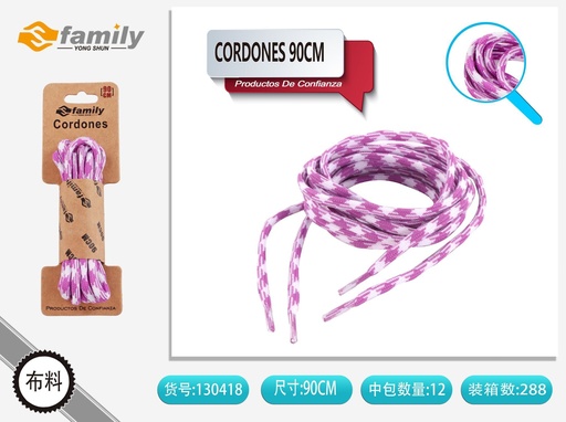 [130418] Cordones redondos bicolor 90 cm Y092 - Accesorios de calzado