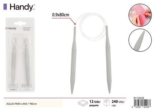 [130428] Aguja para lana 10mm 1*80cm - Accesorios de costura