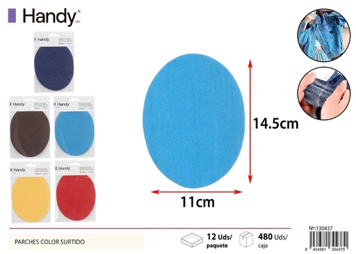 [130437] Parches ovales de mezclilla multicolor - Accesorios de costura
