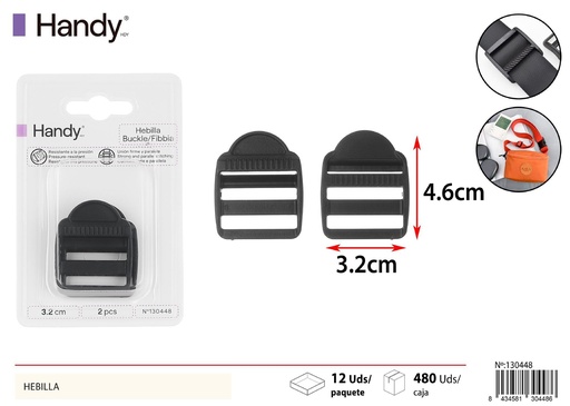 [130448] Hebilla 3.2*2pc para costura y manualidades
