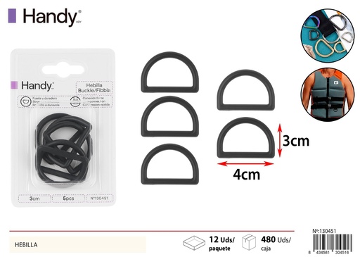 [130451] Hebilla 3.0*5 pcs - Accesorios para costura