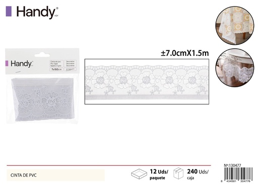 [130477] Cinta de PVC blanca 7.0x1.5m - Cinta decorativa y manualidades