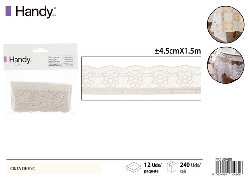 [130480] Cinta de PVC beige 4.5x1.5m - Cinta decorativa y manualidades