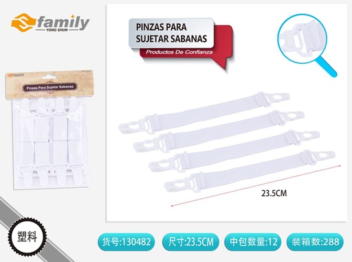[130482] Pinzas para sujetar sábanas blancas para cama