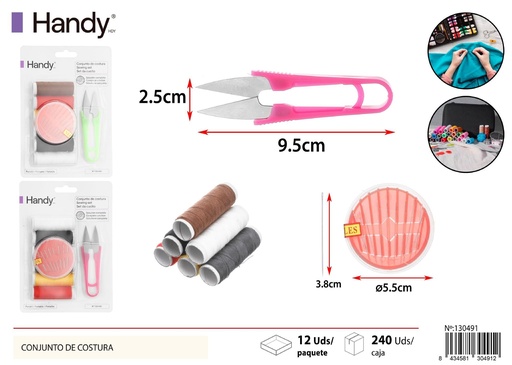 [130491] Conjunto de costura con aguja y tijeras 5pcs para manualidades