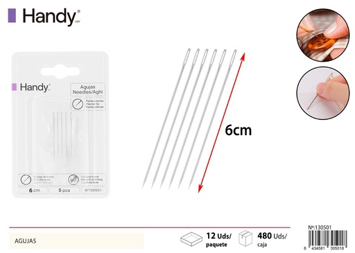 [130501] Agujas de plástico grandes 5 pcs - Herramientas de costura