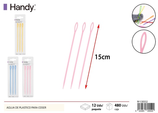 [130552] Aguja de plástico para coser 3 pcs 15 cm - Accesorios de costura