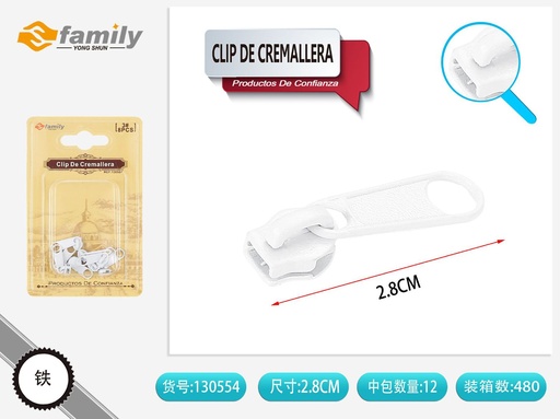 [130554] Clip de cremallera blanco número 5 - Botones y accesorios de costura