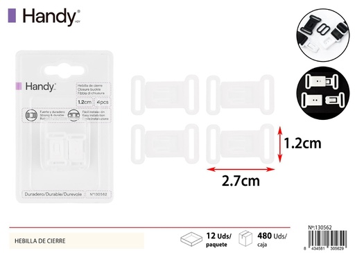 [130562] Hermosa hebilla de 1.0CM blanca en 5PCS - Accesorios de costura