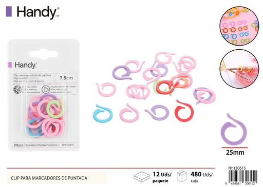 [130615] Clip para marcadores de puntada de tipo cola de plástico 20 pcs - Accesorios de costura