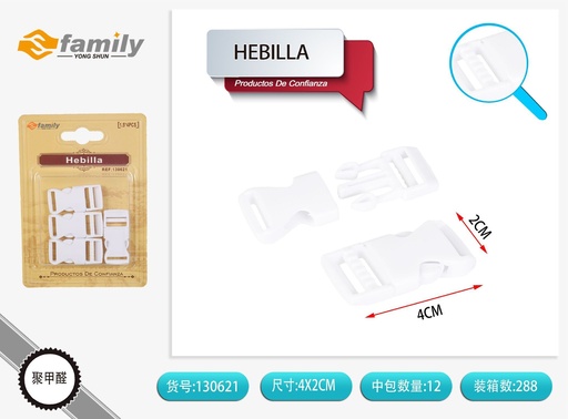 [130621] Hebilla blanca para mochila 1.5 cm 4 pcs - Hebilla de sujeción para mochilas