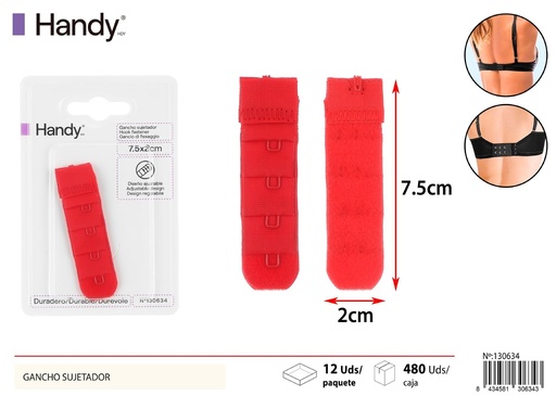 [130634] Gancho sujetador rojo de 4 ganchos - Accesorios de ropa