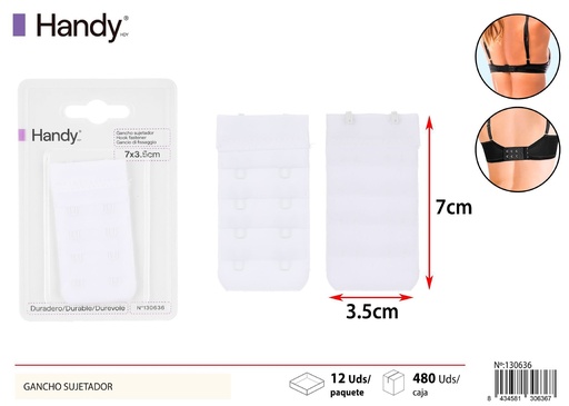 [130636] Gancho de sujetador de 2 filas 4 ganchos beige - Accesorios de lencería