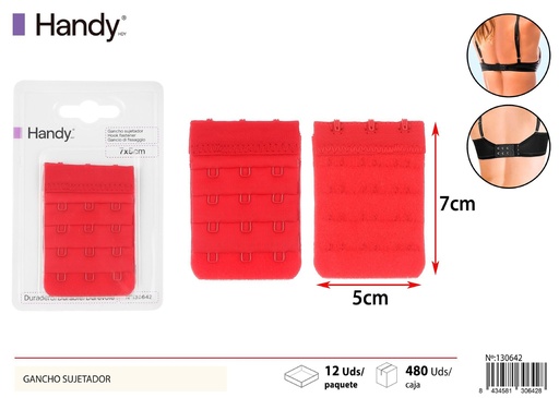[130642] Gancho sujetador rojo de 3 filas y 4 ganchos - Accesorios de lencería