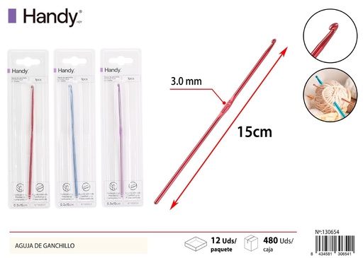 [130654] Aguja de gancho colorida 3mm*15cm - Accesorios de costura