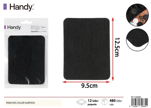 [130685] Parches de denim cuadrados - 2 unidades - Accesorios de confección