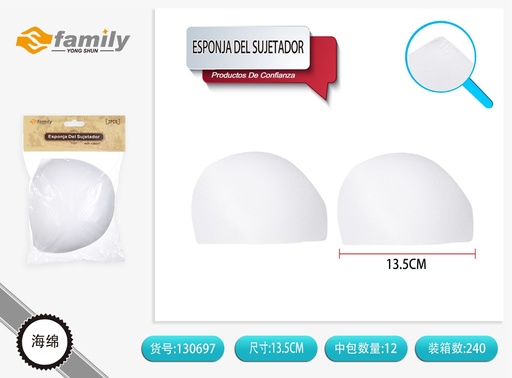 [130697] Esponja del sujetador blanca 2 pcs - Accesorios de lencería