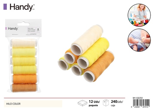 [130701] Hilo colorido en degradado amarillo 6PCS - Accesorios de costura