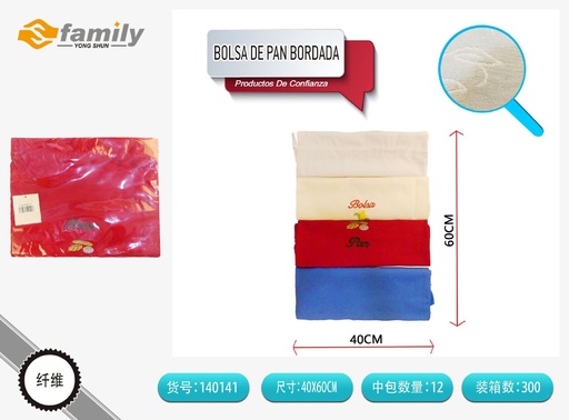 [140141] Bolsa de pan bordada 40x60cm - Envase de alimentos