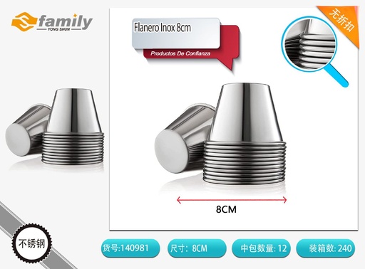 [140981] Flanero de acero inoxidable tamaño 8