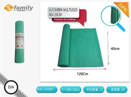 [141091] Alfombra multiusos antideslizante verde 40x120cm para cocina y hogar