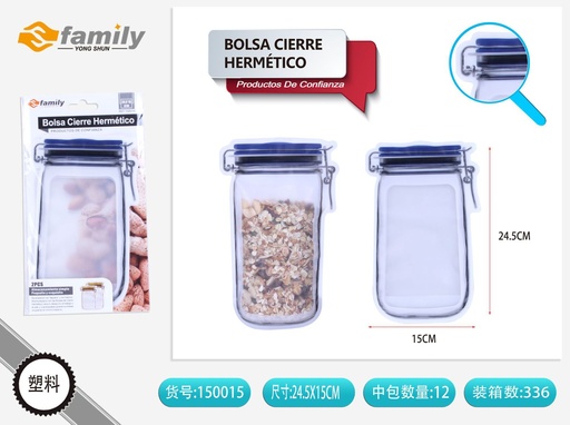 [150015] Bolsa de cierre hermético 24.5*15.3CM - Artículos de cocina