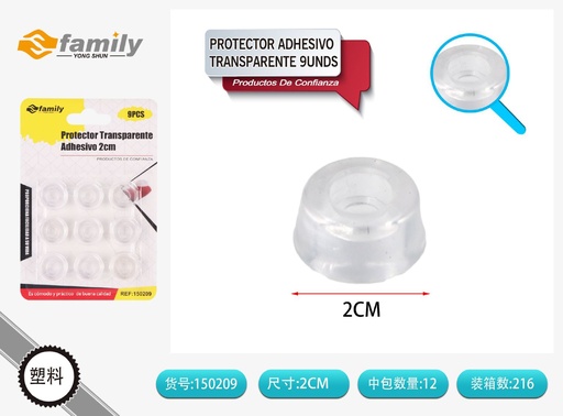 [150209] Protector transparente adhesivo de esquinas 9 unidades para muebles