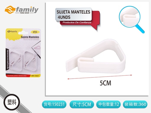 [150231] Sujeta manteles 4 unidades - Accesorios para el hogar