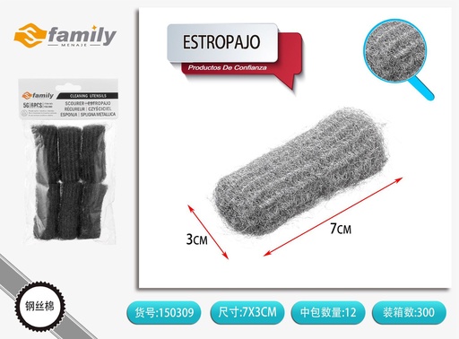 [317150309] Estropajo de acero 6pcs para limpieza del hogar