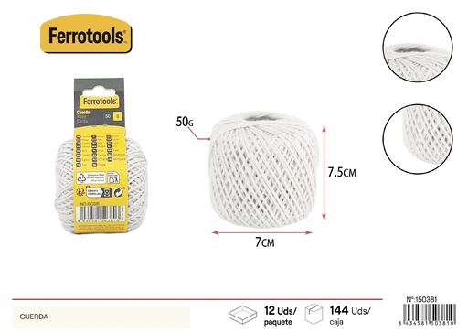 [150381]  Cuerda de papel blanqueada 50 g - Accesorios de cuerda