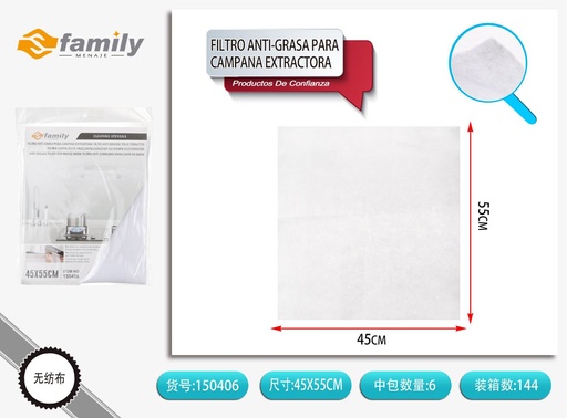 [150406] Filtro anti-grasa para campana extractora 45x55cm para cocina