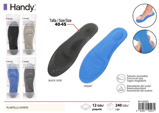 [150507] Plantilla de zapato de espuma para soporte del arco masculino