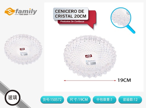 [150572] Cenicero de cristal redondo de 20cm para hogar