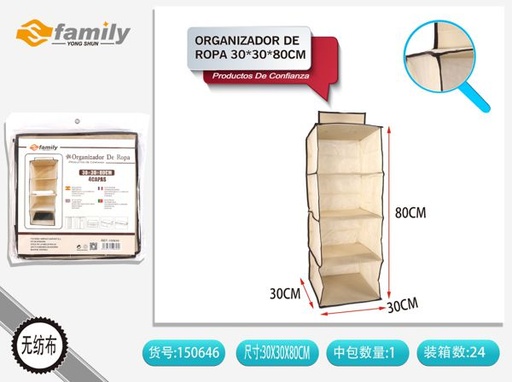 [150646] Organizador de ropa 30*30*80cm para almacenamiento