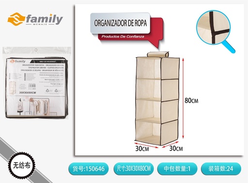 [150646] Organizador de ropa 30*30*80cm para almacenamiento