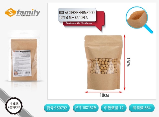 [150792] Bolsa cierre hermético 10*15 cm + 3.5 10 pcs - Artículos de cocina y bolsa