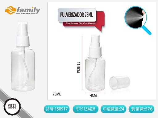 [150917] Pulverizador transparente 75 ml - Botellas y envases para cosméticos