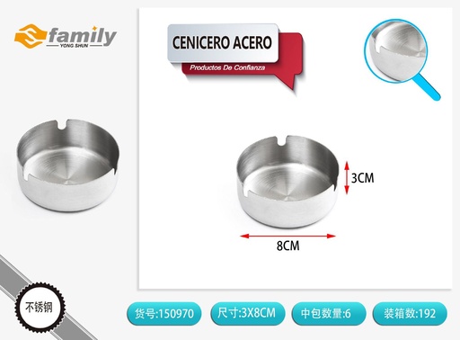 [317150970] Cenicero de acero 8 cm - Artículos de cocina