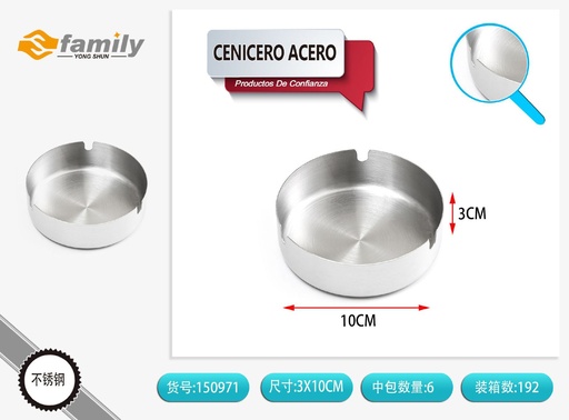 [150971] Cenicero de acero 10 cm - Accesorios para fumar