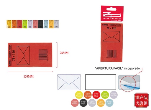 [152057362] 10 sobres de 76x120 colores - Material de oficina